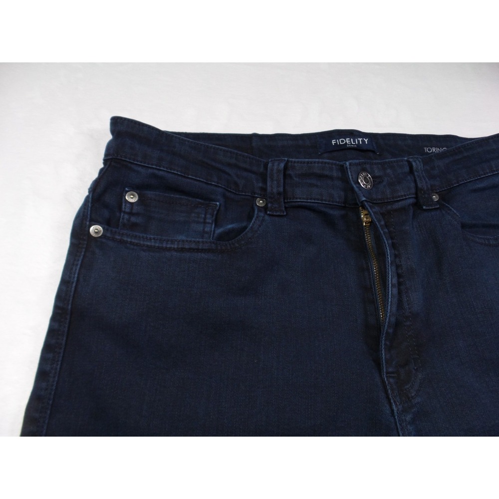 Fidelity‎ Jeans Mens Size 38 Blue Denim Torino Mid Rise Dark Wash Stretch - Picture 4 of 16